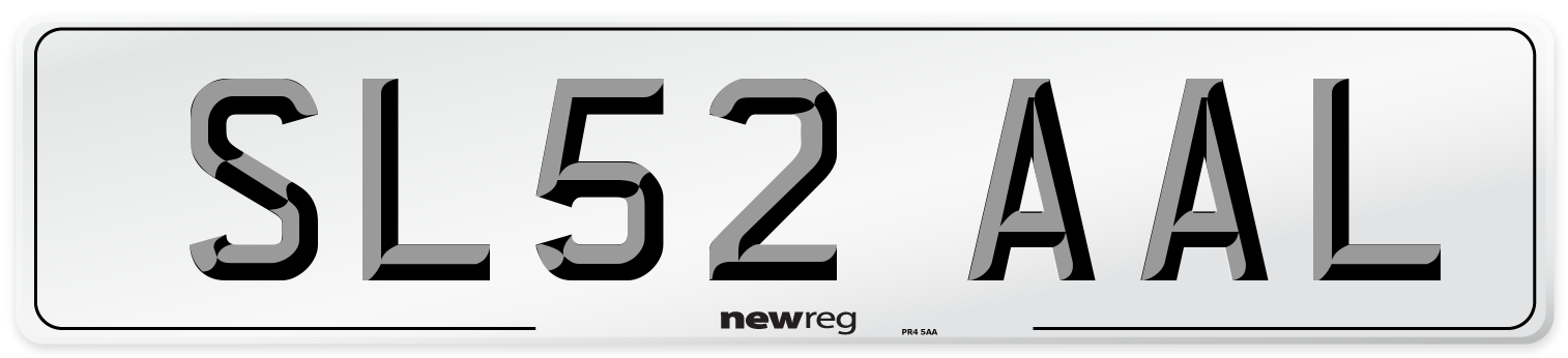 SL52 AAL Number Plate from New Reg